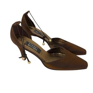 Stuart Weitzman Brown Pointed Square Toe Heels Classic Formal Party Neutral
